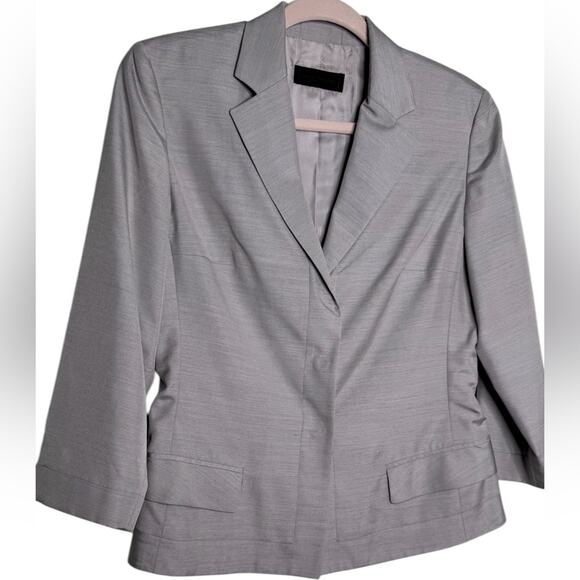 Narciso Rodriguez Womens Light Grey Made in Italy Silk Blazer - Picture 2 of 11